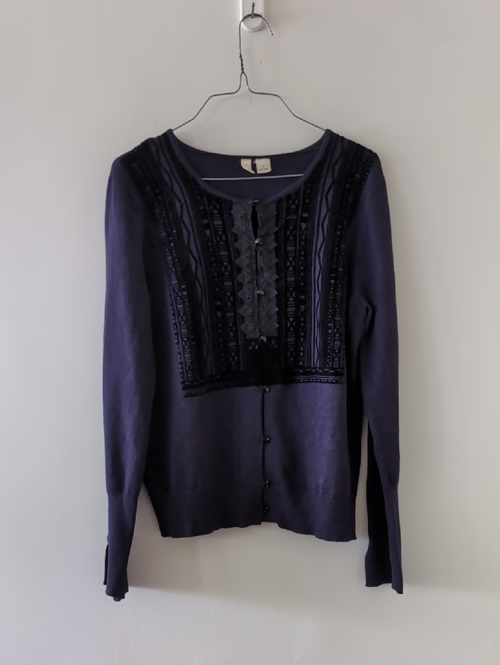 Moth  Button-Front Cardigan Long Sleeve Cardigan Size M